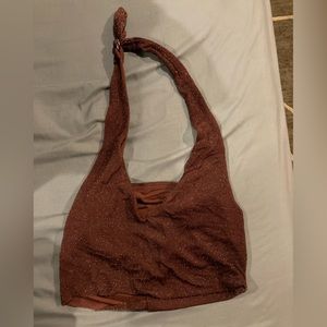 H&M sparkly brown/ bronze halter crop top size 6